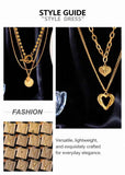 Trendy Retro Double Tier Necklace, Muted Luxury Gold Coated Stainless Steel Versatile Jewellery In Australia - Darrahopens