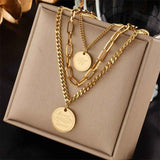 Sophisticated Retro Dual Chain Stack Necklace, Quiet Luxury Gold Dipped Stainless Steel Ladies Neck Jewellery In Australia - Darrahopens