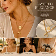 Sweet Vintage Double Layer Stack Necklace, Understated Dainty Gold Plated Stainless Steel Outfit Accessory In Australia - Darrahopens