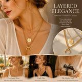 Sweet Vintage Double Layer Stack Necklace, Understated Dainty Gold Plated Stainless Steel Outfit Accessory In Australia - Darrahopens