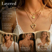 Antique Style Retro Layered Necklace, Light Luxury Gold Coated Stainless Steel All-Match Jewellery In Australia - Darrahopens