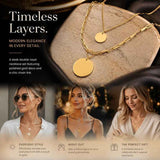 Artistic Vintage Stackable Dual Chain, Tiny Minimal Gold Plated Stainless Steel Office Jewellery In Australia - Darrahopens