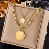 Artistic Vintage Stackable Dual Chain, Tiny Minimal Gold Plated Stainless Steel Office Jewellery In Australia - Darrahopens