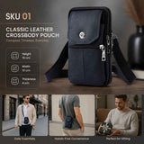 Sleek Leather Belt Phone Pouch, Business Casual Crossbody Shoulder Bag For Dads, Black In Australia - Darrahopens