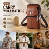 Timeless Leather Belt Mount Phone Holder, Daily Work Crossbody Carry Bag For Fathers, Light Tan In Australia - Darrahopens
