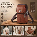 Timeless Leather Belt Mount Phone Holder, Daily Work Crossbody Carry Bag For Fathers, Light Tan In Australia - Darrahopens