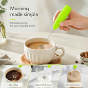 Compact Handheld Electric Egg Beater, Stainless Steel Mixer For Kitchen, Coffee & Milk Tea Drinks, Green In Australia - Darrahopens