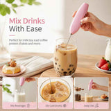 Lightweight Household Electric Egg Mixer, Multi-Purpose Stainless Steel Blender For Milk Tea, Pink In Australia - Darrahopens