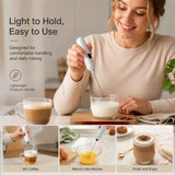 Practical Handheld Mini Electric Whisk, Stainless Steel Stirring Tool For Kitchen & Drinks, White In Australia - Darrahopens