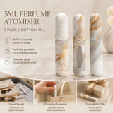 Elegant Marble Texture 5ml Travel Perfume Atomiser, Easy Refill Bottom Loading Scent Bottle 3 Pack, Grey In Australia - Darrahopens