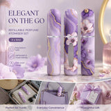 Stylish Floral Print 5ml Refillable Perfume Atomiser, Bottom Filling Travel Scent Bottles 3 Pack, Purple Floral In Australia - Darrahopens