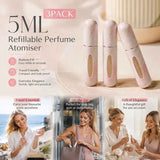 Blush Marble Print 5ml Portable Mini Perfume Atomiser, Easy Bottom Refill Holiday Fragrance Vessel 3 Pack, Marble Pink In Australia - Darrahopens