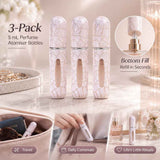 Muted Blush Crackle 5ml Travel Scent Atomiser, Bottom Refill Pocket Sized Perfume Container 3 Pack, Soft Pink Crackle In Australia - Darrahopens