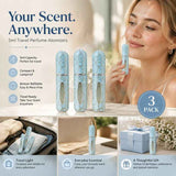 Pale Blue Crackle Texture 5ml Refillable Travel Fragrance Bottle, Bottom Loading Easy Pocket Refill Vial 3 Pack, Light Blue Crackle In Australia - Darrahopens