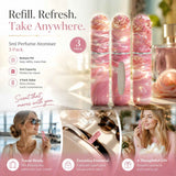 Soft Iridescent Pink 5ml Portable Mini Perfume Vial, Bottom Refill Compact Travel Scent Atomiser 3 Pack, Iridescent Pink In Australia - Darrahopens
