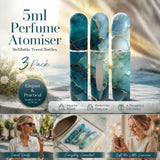 Natural Ocean Hue 5ml Portable Mini Fragrance Atomiser, Bottom Refill Compact Travel Pocket Vessel 3 Pack, Ocean Green In Australia - Darrahopens