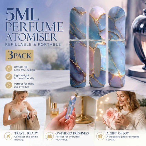Deep Starry Shade 5ml Bottom Load Mini Scent Vial, Portable Pocket Travel Fragrance Atomiser 3 Pack, Starry Blue In Australia - Darrahopens