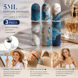 Rich Deep Ocean Tone 5ml Travel Refillable Scent Atomiser, Bottom Fill Pocket Mini Perfume Bottle 3 Pack, Deep Sea Blue In Australia - Darrahopens