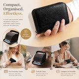 Spacious Accordion Card Holder With Multiple Slots, Compact Multi-Function Wallet For Cards Licence & Coins, Ideal Gift Choice, Litchi Grain Black, 18 Card Slots & 2 Coin Pockets In Australia - Darrahopens