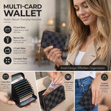 Large Capacity Grid Pattern Card Purse, Portable Casual ID Driver Licence Sleeve For Men Women, Thoughtful Present For Daily Use, Grey Grid, 9 Card Slots & 2 Coin Pockets In Australia - Darrahopens