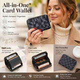 Ample Slots Grid Pattern Card Case, Portable Unisex Licence & Coin Pocket Wallet, Suitable Gift For Everyday Carry, Grey Grid, 18 Card Slots & 2 Coin Pockets In Australia - Darrahopens