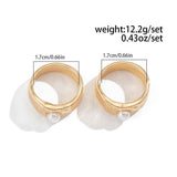 Handy Mixed Stone Lava Floral Ring Stack, Lightweight Multi-Slot Stackable Jewellery For Daily Wear, Light Gold, 7 Pack In Australia - Darrahopens