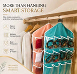 Transparent Hanging Wardrobe Organiser, Multi Slot 16 Grids Storage Bag For Lingerie Socks, Pink In Australia - Darrahopens