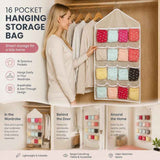 Clear View Divided Storage Sack, 16 Compartment Hanging Sorting Bag For Underclothes, Beige In Australia - Darrahopens