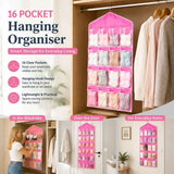 See-Through 16 Grid Hanging Storage Caddy, Separate Organiser Pouch For Socks Underwear, Rose Red In Australia - Darrahopens