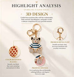 Rhinestone Inlaid Alloy Bear Keychain, Lovely Gift Option, Peach Body Bear With Brown Stripes In Australia - Darrahopens