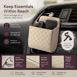 Soft Sheepskin Car Air Vent Storage Bag, Multifunctional Vehicle Pocket For Phone Small Sundries, Black In Australia - Darrahopens