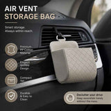 Sleek Sheepskin Car Air Outlet Storage Pouch, Universal Vehicle Sundries & Phone Holder Bag, Grey In Australia - Darrahopens