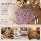 Vintage Lace Embroidered Placemat, Purple, Size S 21*27CM In Australia - Darrahopens