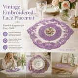 Ornate Border Stitched Table Placemat, Purple, Size L 31*42CM In Australia - Darrahopens