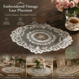 Delicate Ruffled Embroidery Table Mat, Apricot Off White, Size L 31*42CM In Australia - Darrahopens