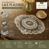Minimal Retro Embroidered Lace Placemat, Black, Size S 21*27CM In Australia - Darrahopens