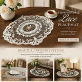 Elegant Antique Stitched Border Table Mat, White, Size L 31*42CM In Australia - Darrahopens