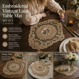 Soft Vintage Fringe Table Mat Combo, Camel, Size L 31*42CM, 2 Pcs In Australia - Darrahopens