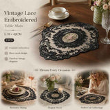 Chic Ornate Lace Border Table Placemat Combo, Black, Size L 31*42CM, 2 Pcs In Australia - Darrahopens
