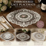 Bright Classic Lace Trim Dining Mat Pack, White, Size M 29*37CM, 2 Pcs In Australia - Darrahopens