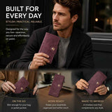 Classic Plain Long Men Wallet, Magnetic Handheld Money Clip With Large Capacity Card Slots, Premium Holiday Gift, Red In Australia - Darrahopens