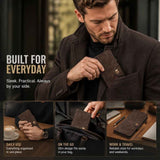 Retro All-Solid Long Men Hand Wallet, Magnetic Closure Portable Multi-Slot Billfold, Exquisite Gift For Daily Use, Coffee In Australia - Darrahopens