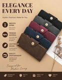 Two-Color Full Tone Long Men Billfold 2 Pcs Combo, Magnetic Closure Hand Wallet, Versatile Festival Present Pack, Blue & Red In Australia - Darrahopens