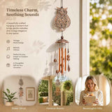 Antique Hollow Metal Owl Wind Chime, Iron Craft Wind Bell Pendant For Yard Balcony, Ideal Outdoor Decor Gift In Australia - Darrahopens