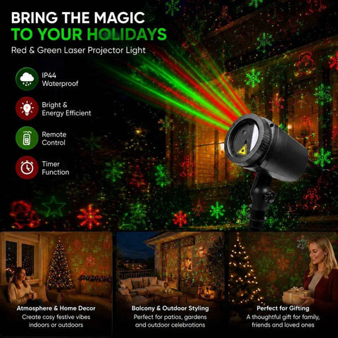 Outdoor Waterproof Red Green Laser Projector Light, Multi Pattern Christmas Halloween Yard Lamp, Nice Holiday Gift In Australia - Darrahopens