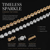 4*4mm Heart Packed Hip Hop Tennis Bracelet, Copper CZ Couple Jewelry, Perfect Lover Gift, 6 Inch 16cm Gold Tone In Australia - Darrahopens