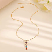 Oval Time Gem Glass Alloy Pendant Necklace, KC Gold Tone, Lovely Daily & Party Jewelry Gift For Her In Australia - Darrahopens