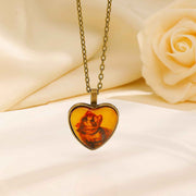 Vintage Oval Time Gem Glass Alloy Pendant Necklace, Antique Bronze Tone, Unique Vintage Gift For Evening Gathering In Australia - Darrahopens