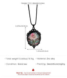 Simple Oval Cabochon Glass Alloy Necklace, Matte Black Plating, Cool Daily Ornament Gift For Club & Casual Trip
