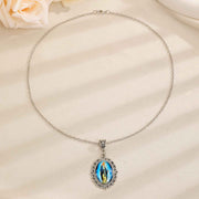 Delicate Oval Cabochon Glass Alloy Pendant Necklace, Antique Silver Tone, Dainty Jewelry Gift For Vacation & Date Party In Australia - Darrahopens